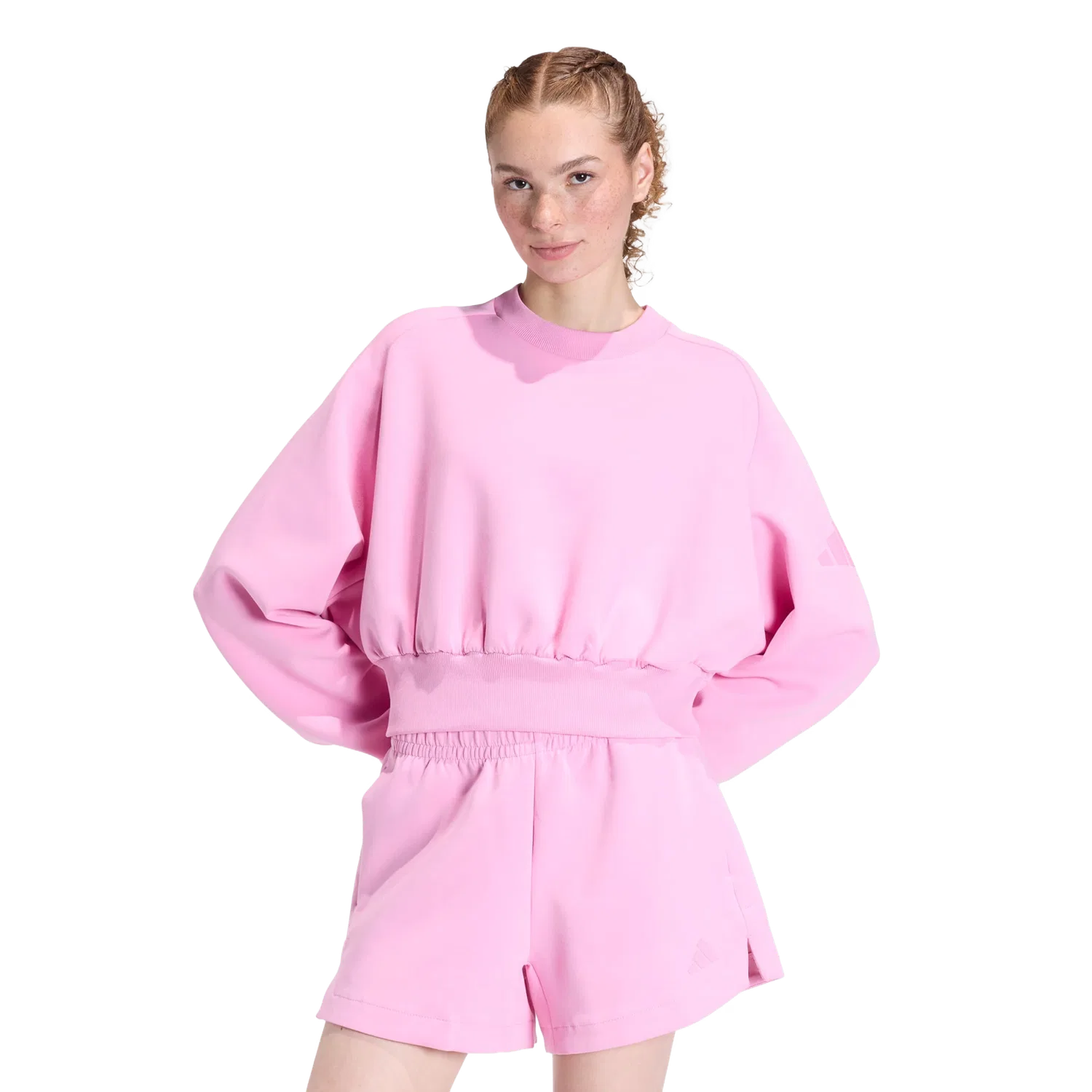 Женский свободный свитшот Adidas Soft Lux, розовый — фото 2