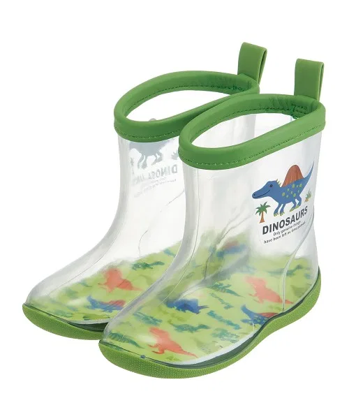 Детские сапоги резиновые прозрачные с отражателем 14 см RIBTCL Skater, Green