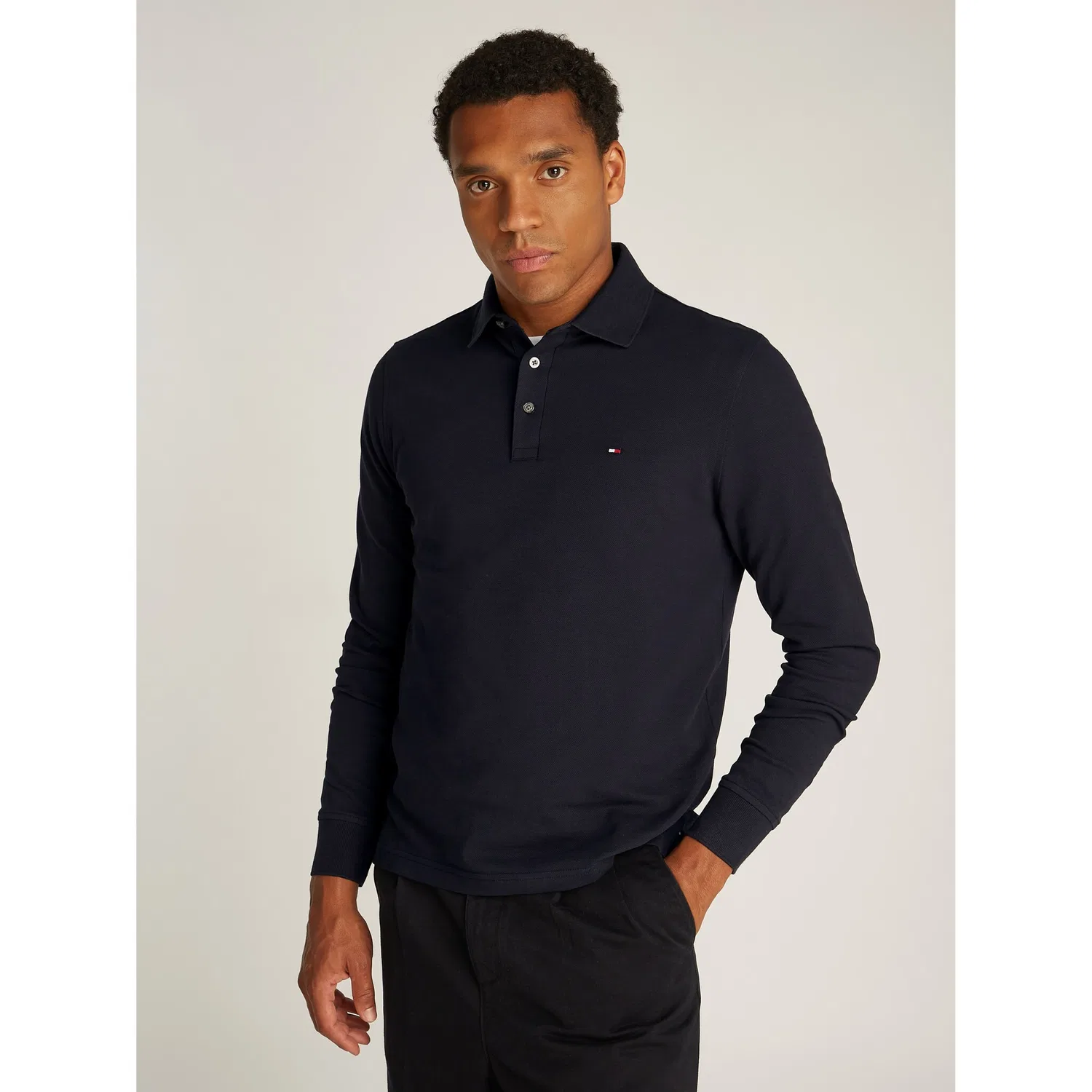 Мужское поло с длинным рукавом 1985 Slim Tommy Hilfiger, Desert Sky