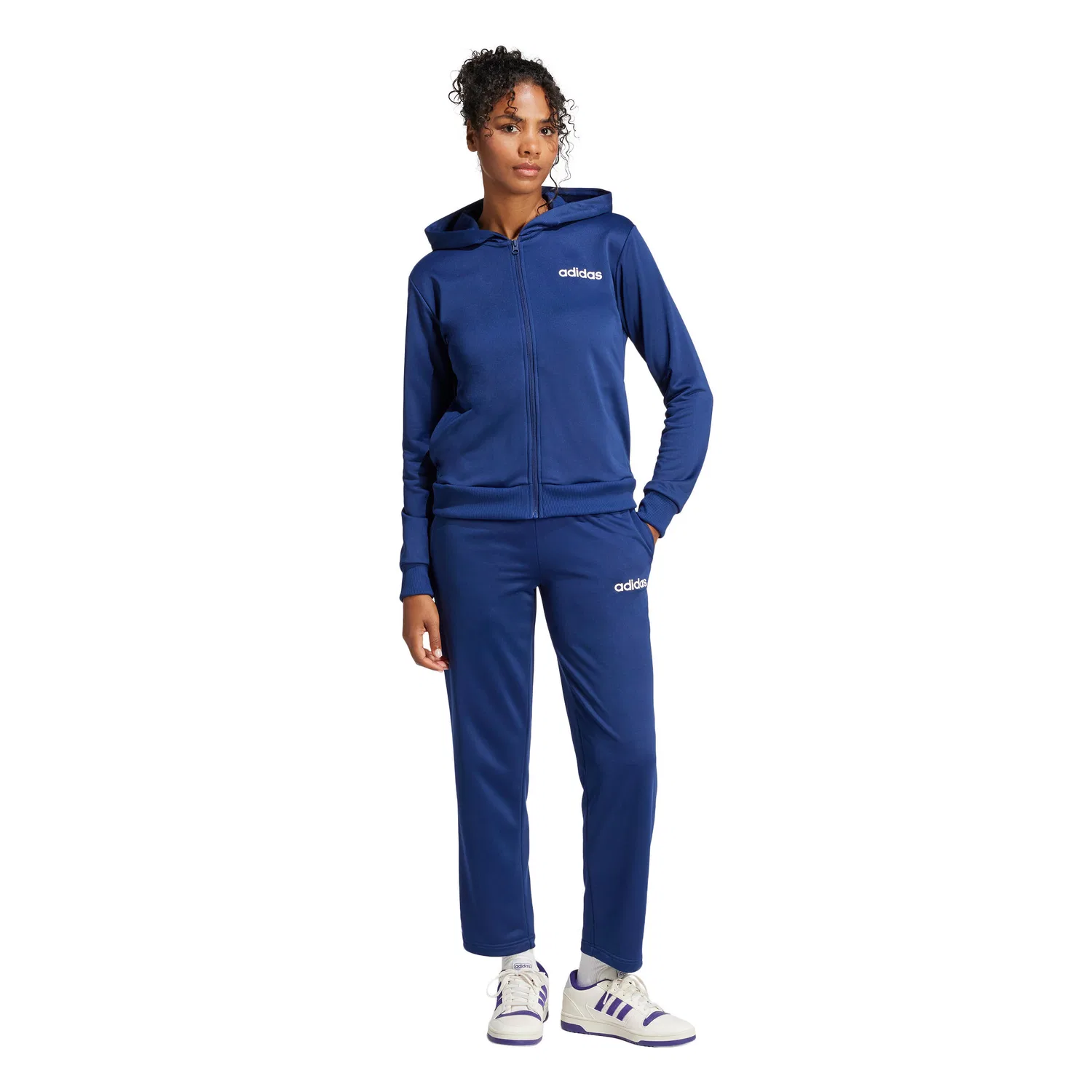 Женский спортивный костюм с капюшоном W LINEAR TS Adidas, Dunkelblau Navyblau — фото 4