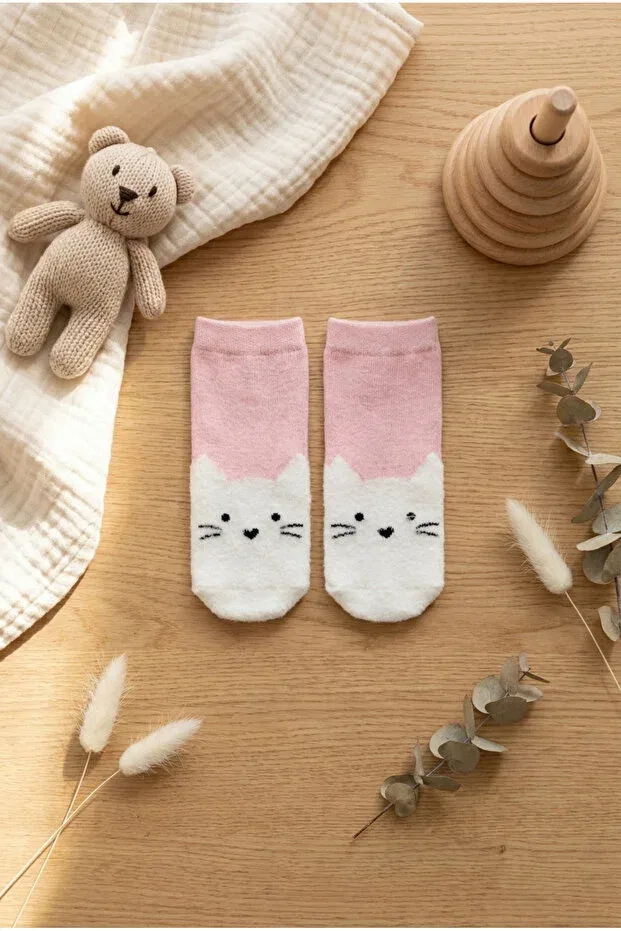 Детские носки с принтом Cat patterned baby socks Katia&Bony, Pink — фото 3