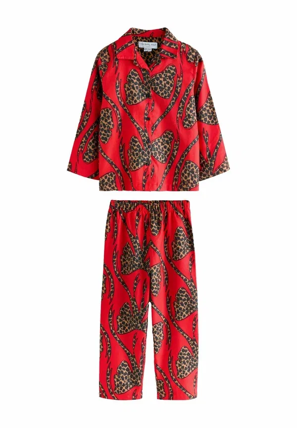 Пижамный комплект, хлопок, Regular fit - button through set, Never Fully Dressed, красный, bow