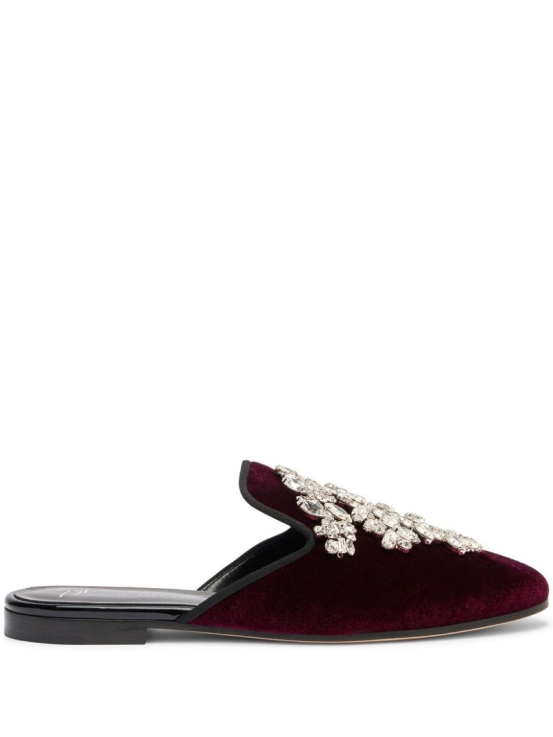 

Giuseppe Zanotti бархатные мюли Elsa с кристаллами, красный