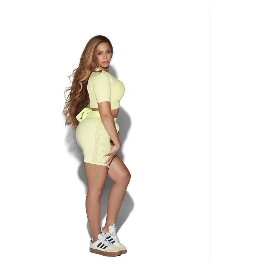 Юбка-миди из трикотажа с принтом Ivy Park adidas, Желтый