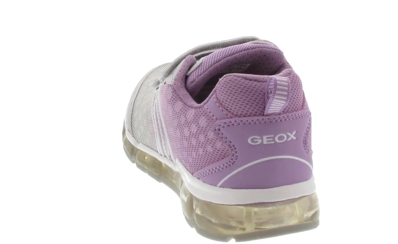 Детские кроссовки для девочек с подсветкой Android Girl B Geox, Silver Silver Lt Lilac — фото 2