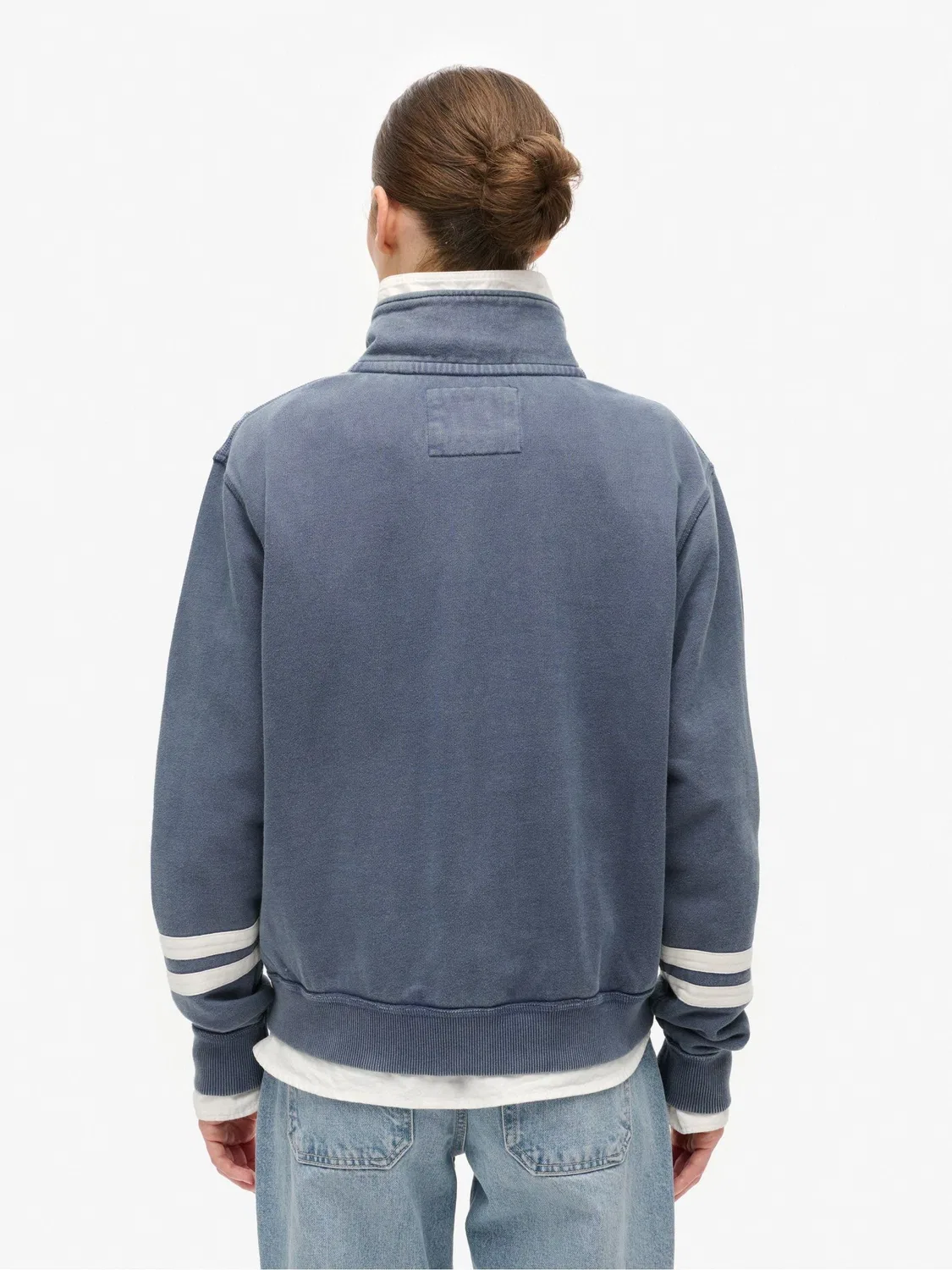 Свитшот Athletic Essentials Appliqué Half Zip Superdry, синий — фото 2
