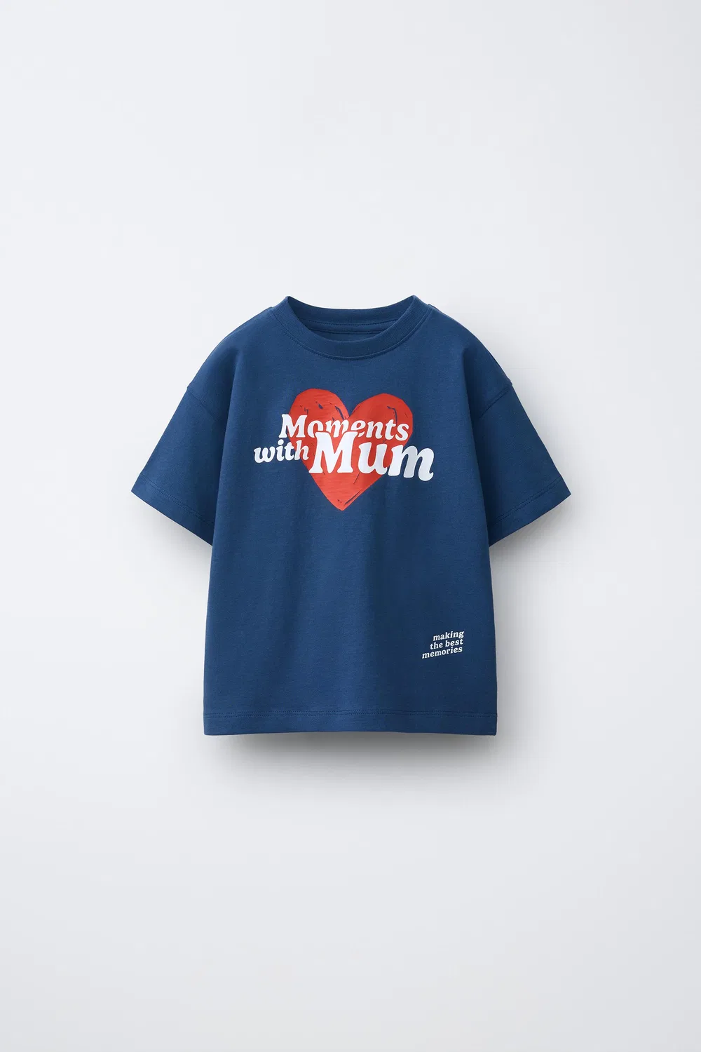 Футболка с надписью "Мама и папа" ZARA, Navy Blue