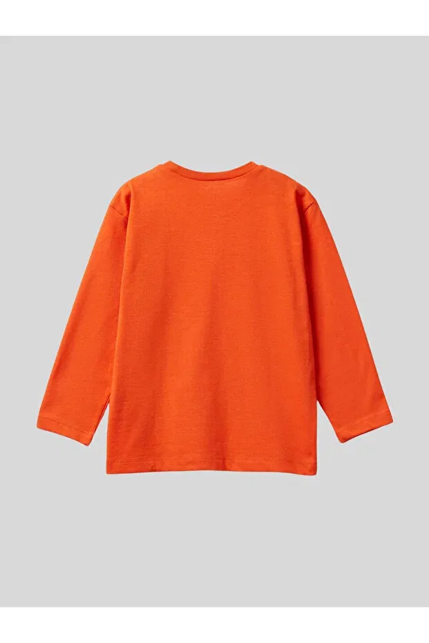 Детские свитшот для мальчиков с принтом Benetton, Orange — фото 3