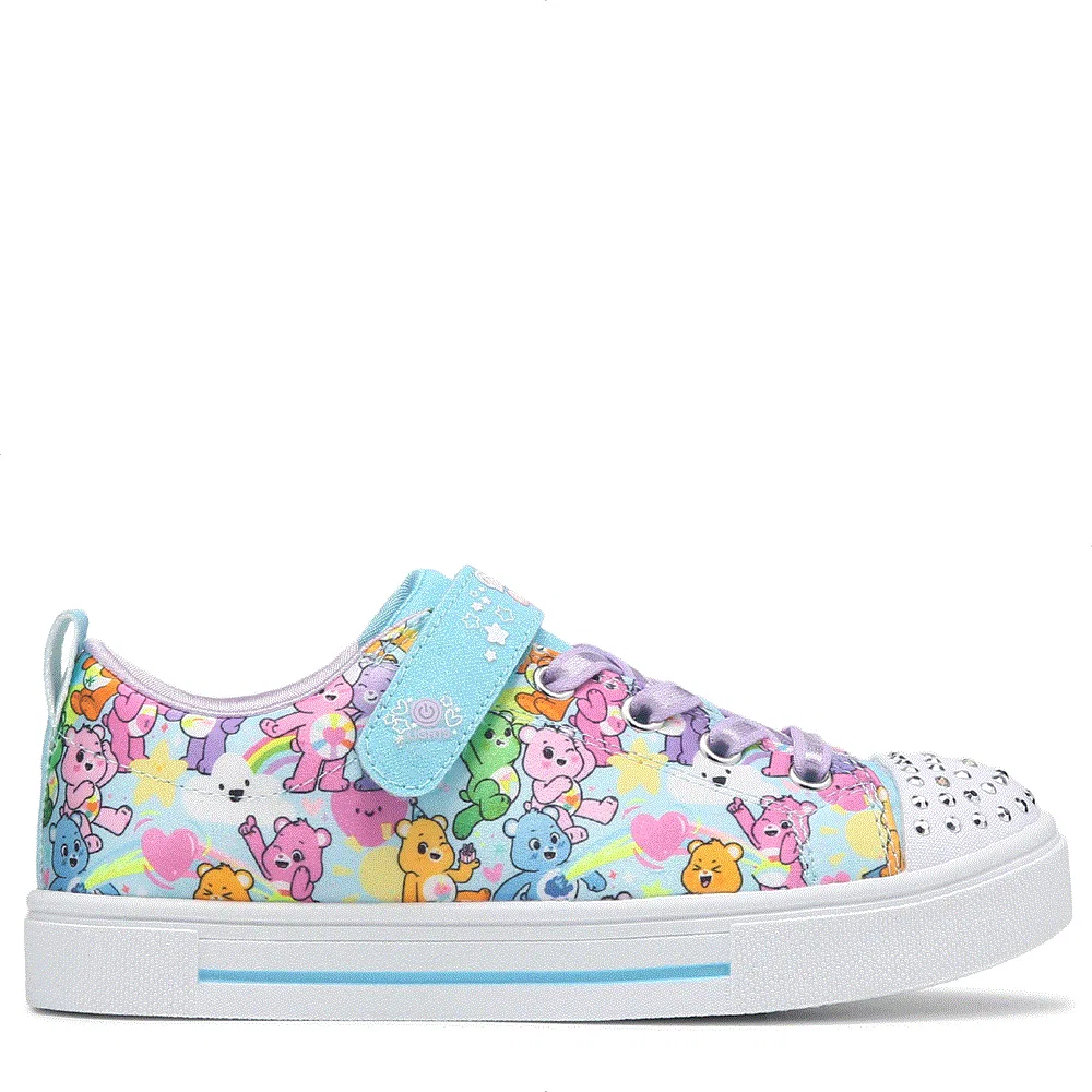 Детские кроссовки Care Bear мерцающие искры Skechers, Blue Multi Care Bear — фото 2