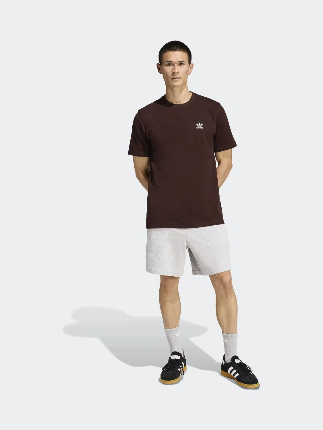 Футболка с логотипом Trefoil, adidas Originals, темно-коричневый — фото 3
