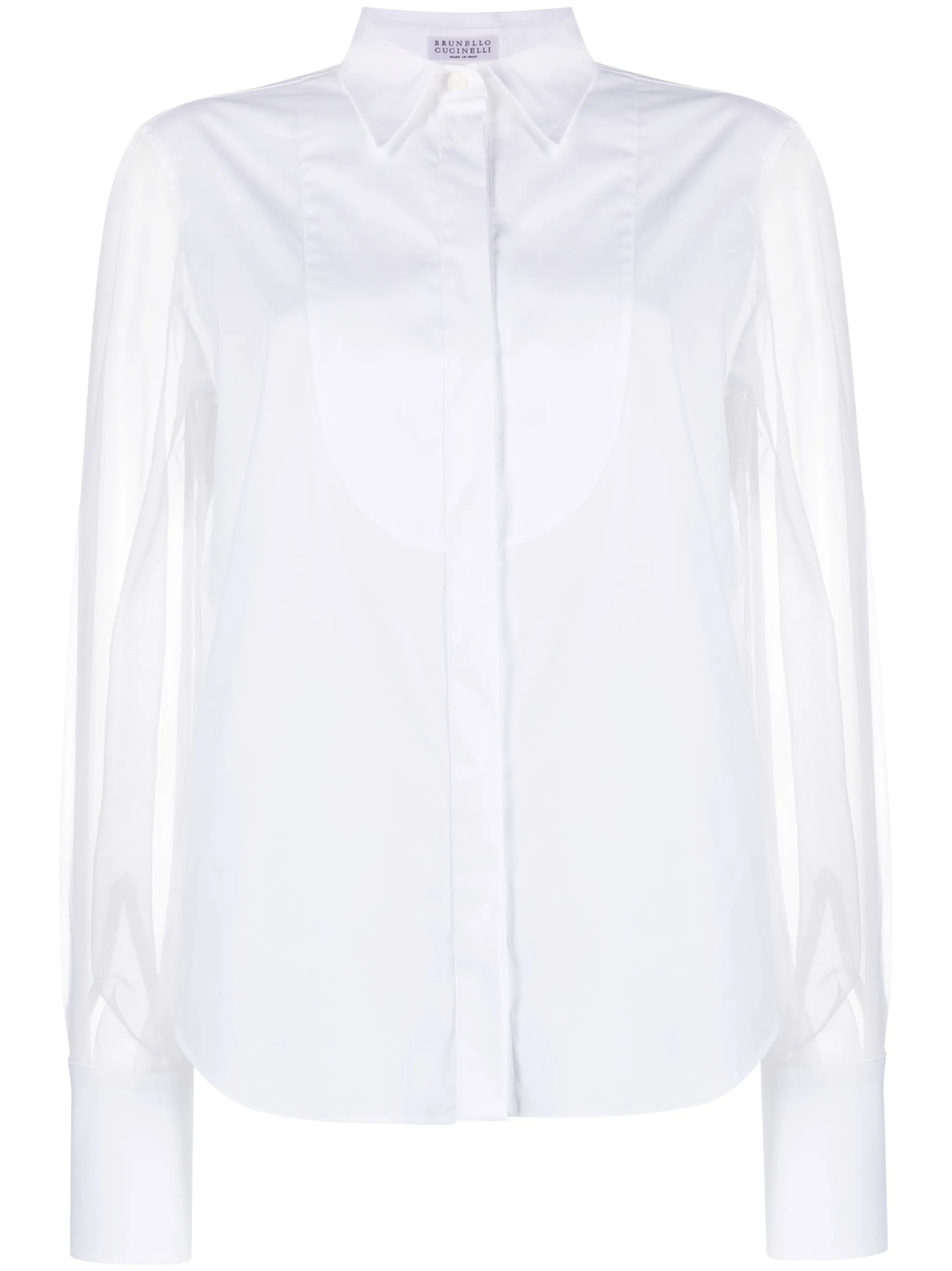 

Рубашка с длинными рукавами и декором Monili Brunello Cucinelli, белый