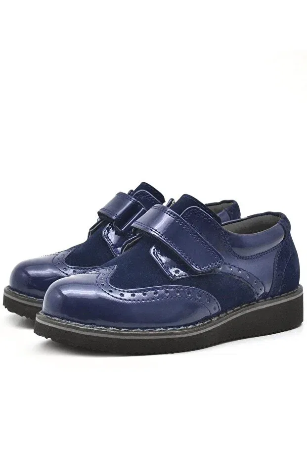 Детские туфли для мальчиков патентованные Hidra Rakerplus, Navy Blue — фото 4