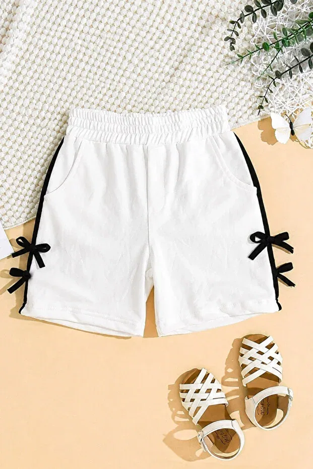 Детские шорты для девочек с принтом Esila Kids, White