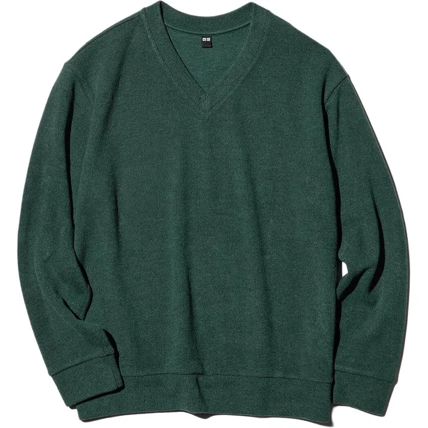 Женская толстовка с V-образным вырезом Dark Green UNIQLO, Темно-зеленый
