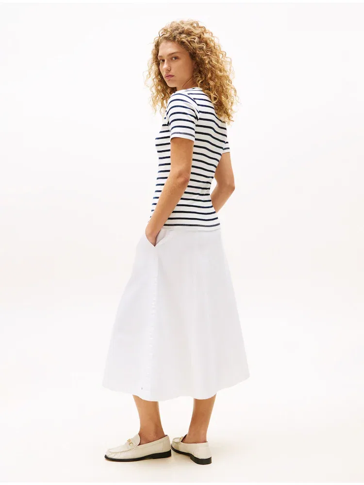 Футболка хлопковая Slim Fit TOMMY HILFIGER, Ivory — фото 3