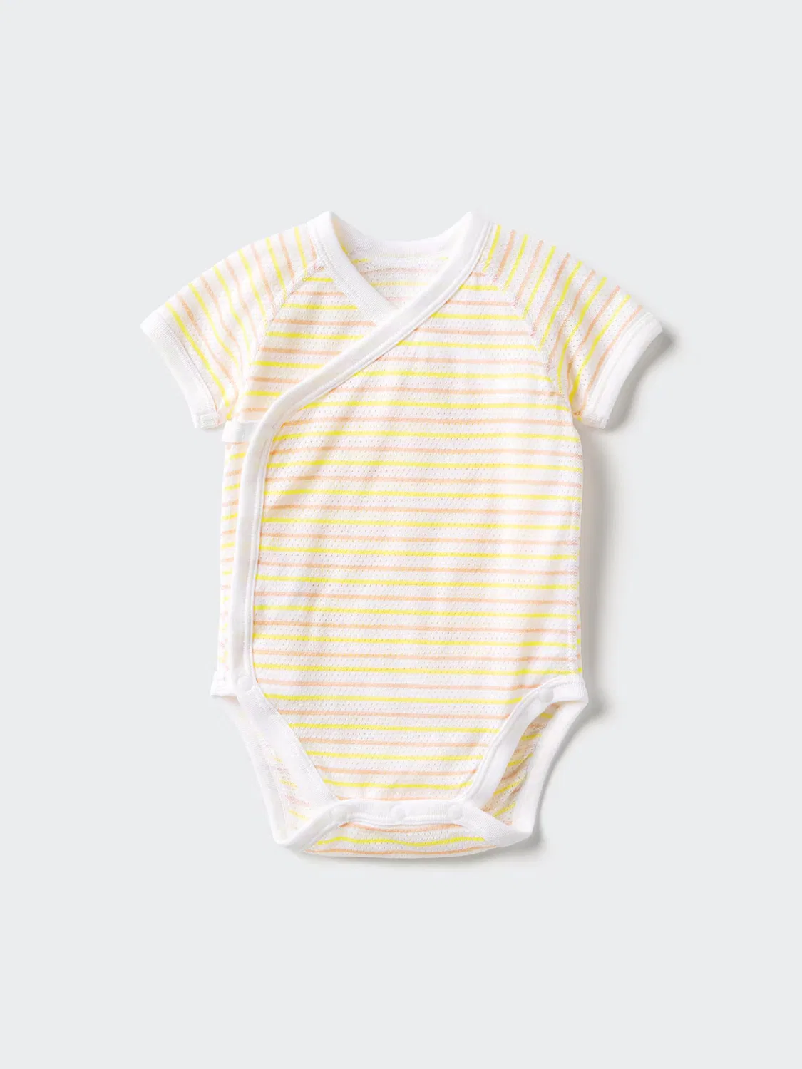 Боди Uniqlo, сетка с короткими рукавами и застежкой спереди, желтый color-код: 1039254822276314451133822114123