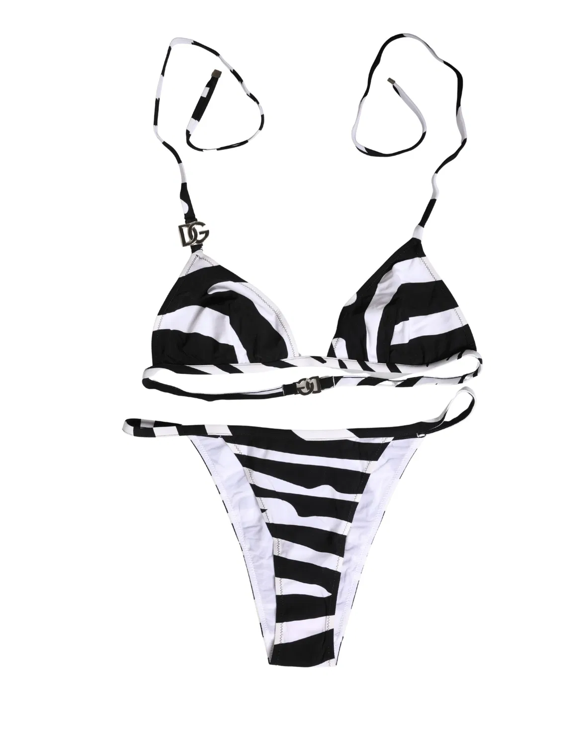 Женский комплект бикини с принтом зебры Black White Zebra Dolce & Gabbana, Black and White