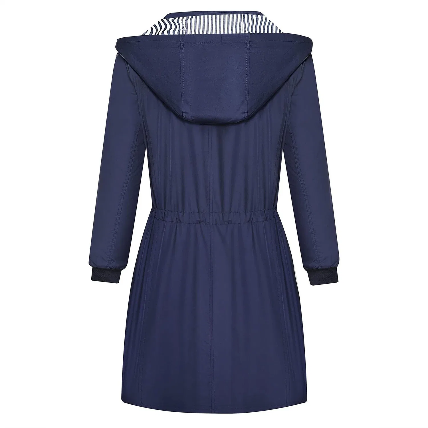 Женский длинный дождевик с капюшоном для треккинга, Blu navy — фото 2