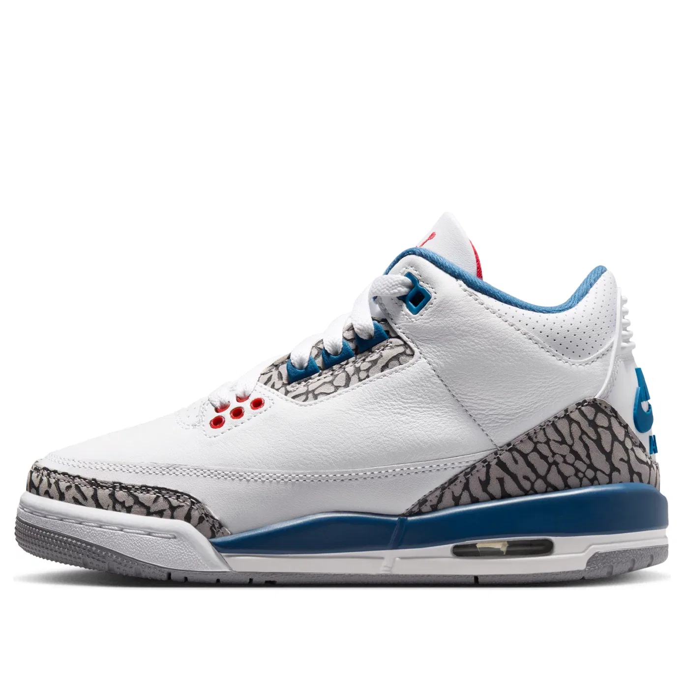 Детские кроссовки с кожаным верхом Air Jordan 3 Retro True Blue, белый