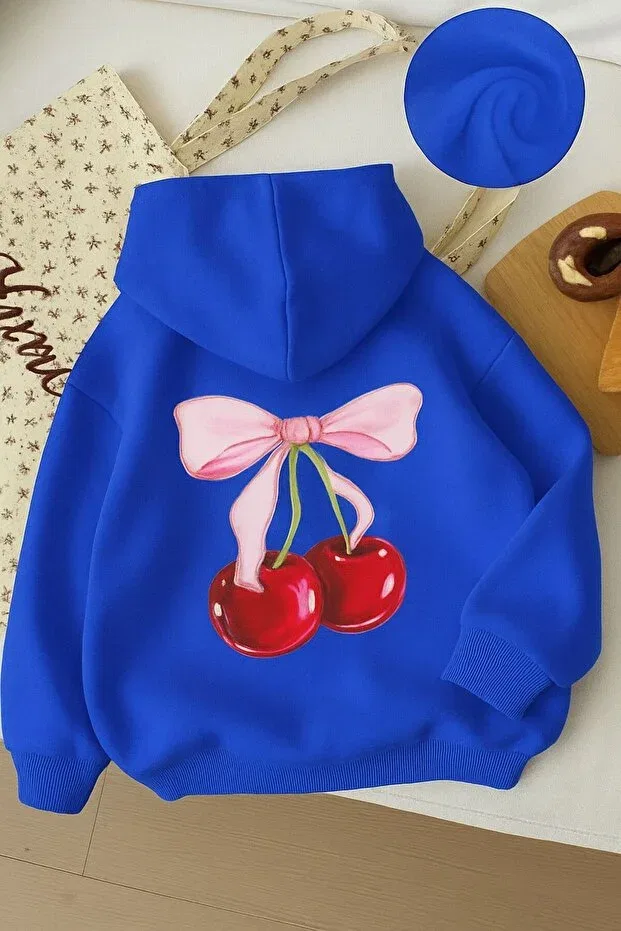 Детское худи с принтом для девочек Benroma, Saks Blue