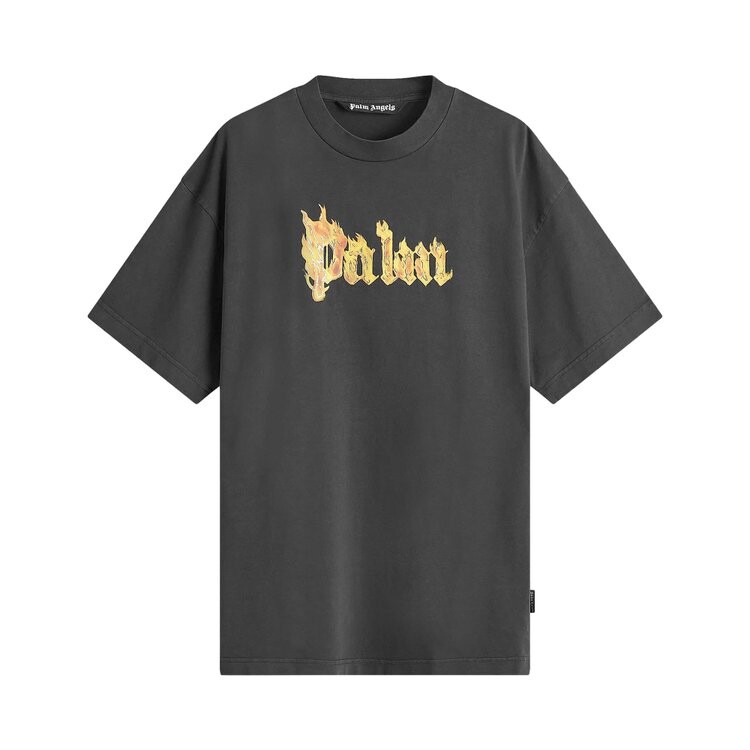 

Футболка Palm Angels Burning Logo Tee, цвет Black/Gold