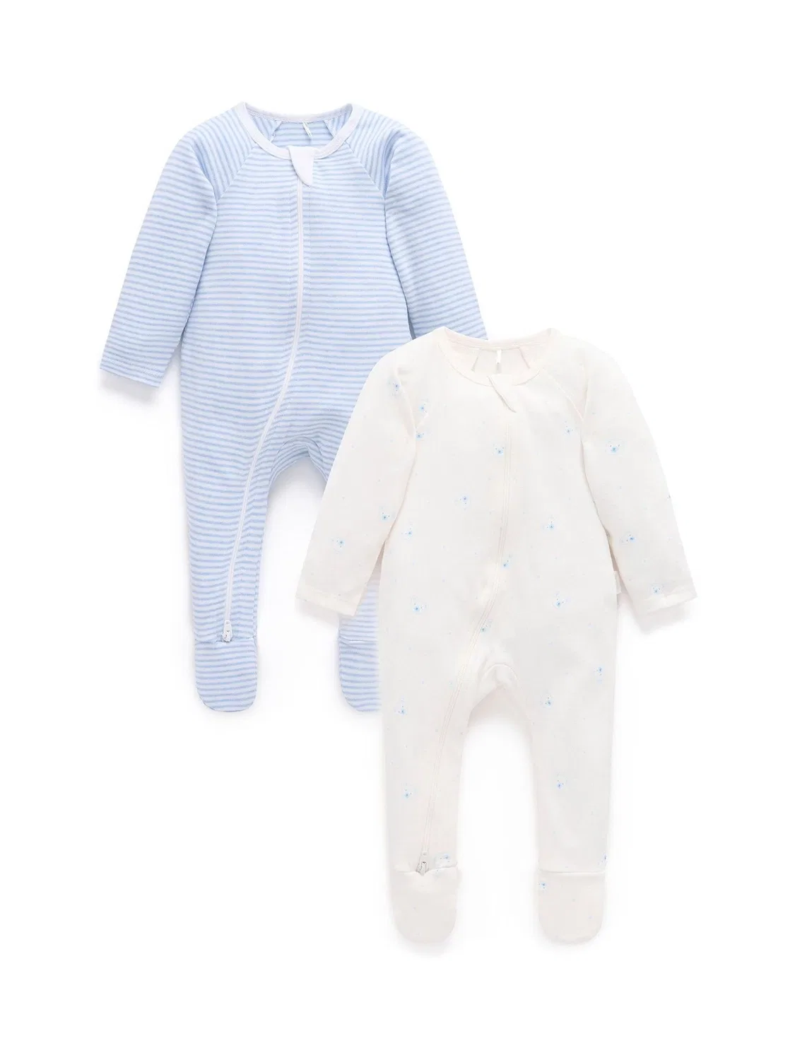 Комбинезон-слип 2шт Purebaby Pale Blue — фото 3