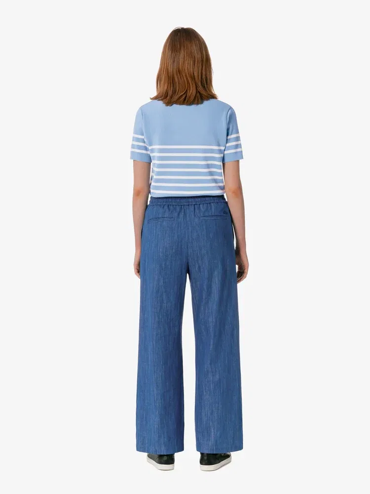 Брюки широкие LACOSTE Royal Blue из льна — фото 3