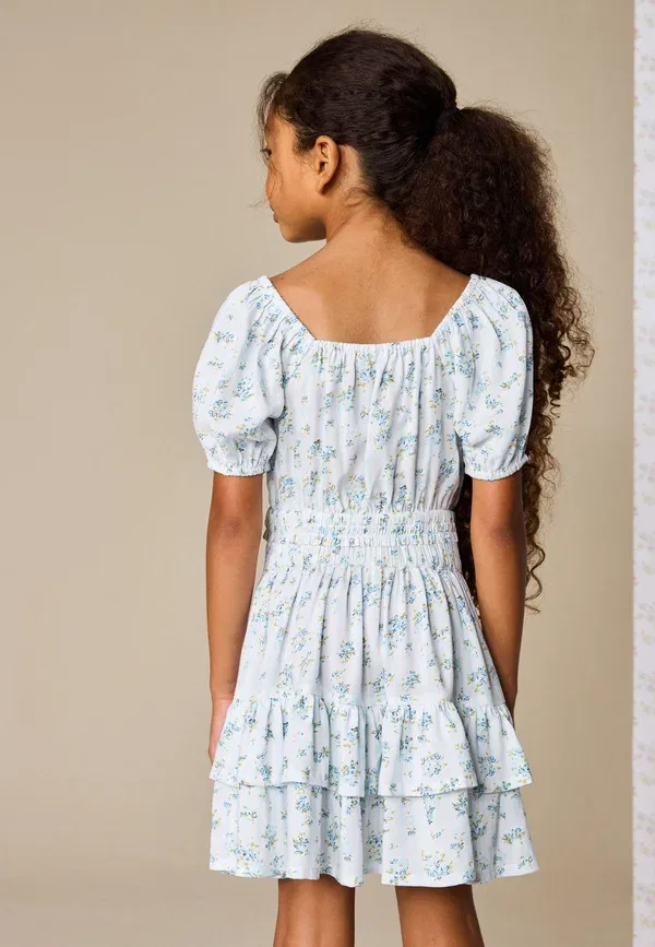 Комплект: юбка A-line и топ на завязках, Floral, Regular fit-set-a-line skirt, Next Ditsy Stripe, синий — фото 2
