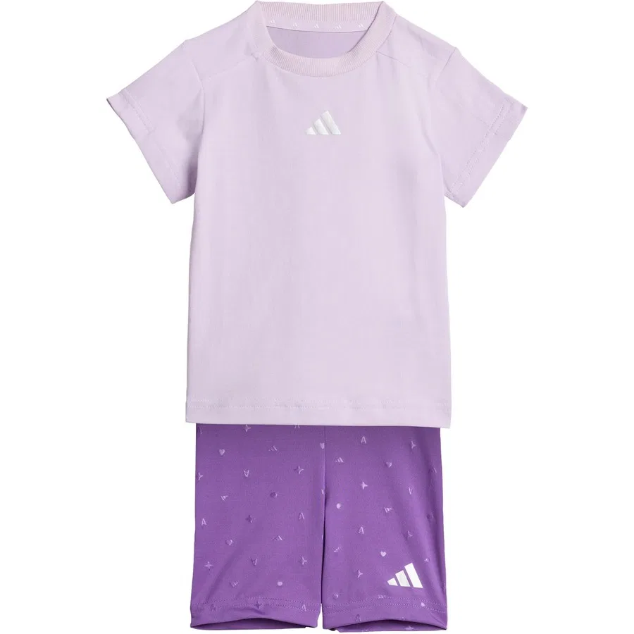 Комплект из топа и леггинсов с металлическим принтом 3 Bar Logo adidas, Лавандовый