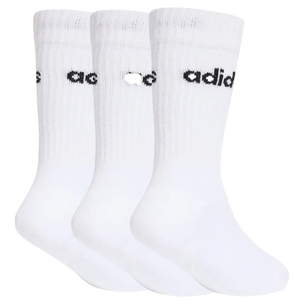 Детские носки с компрессионной поддержкой свода стопы Linear Crew Socks Adidas, White — фото 2