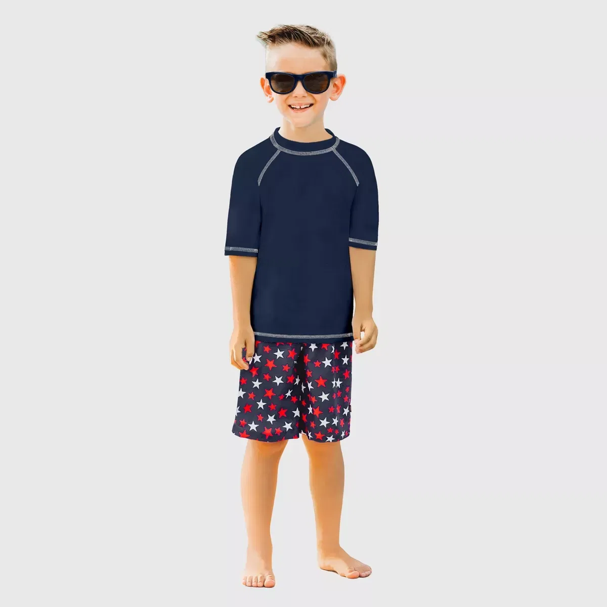 Детский рашгард с коротким рукавом UPF 50+ City Threads, Navy Blue