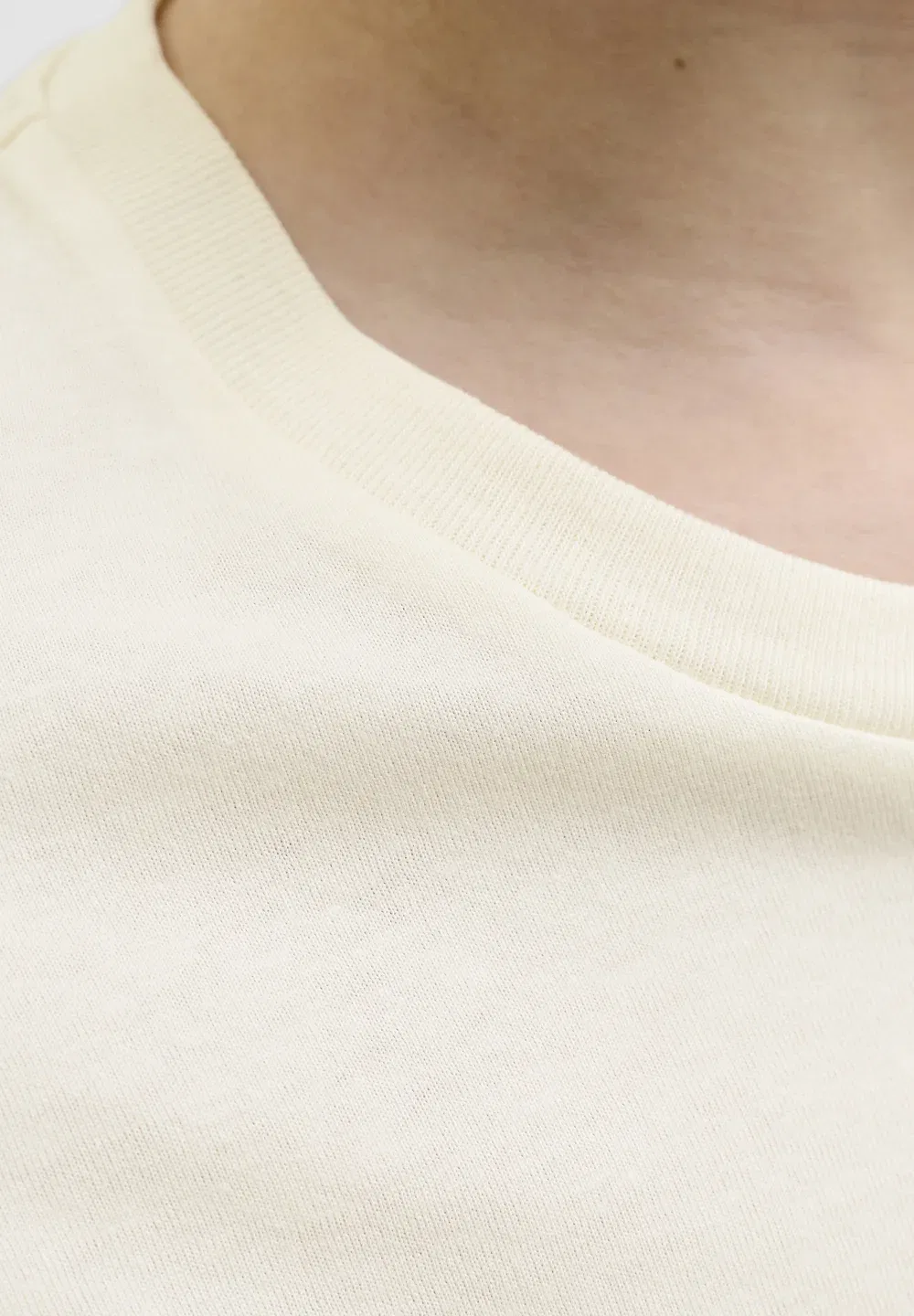 Футболка Jorafa с коротким рукавом и круглым вырезом, базовая модель Jack & Jones, Antique White — фото 4