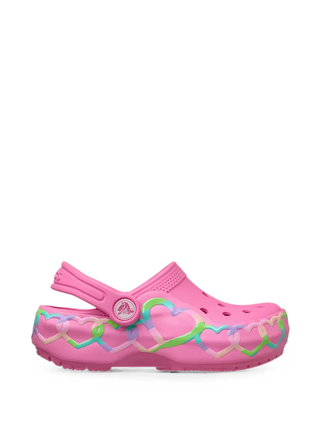 Клоги Classic Heart Lights Crocs Kids, розовый — фото 2