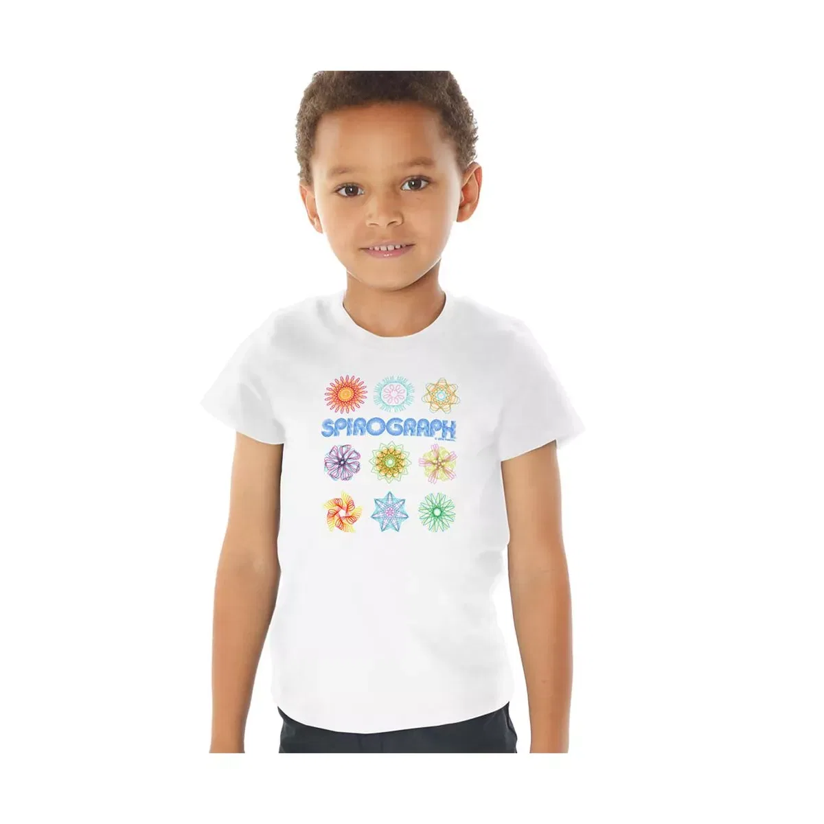 Детская футболка с принтом Spirograph Grid LOGOVISION, White