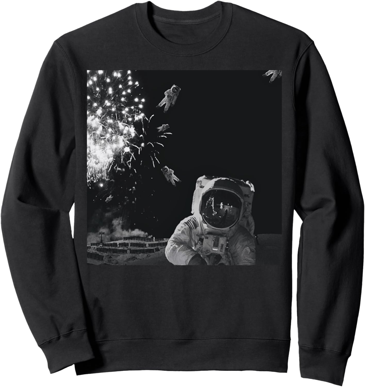 

Толстовка с изображением космонавта и новогоднего фейерверка Spacey New Year, черный