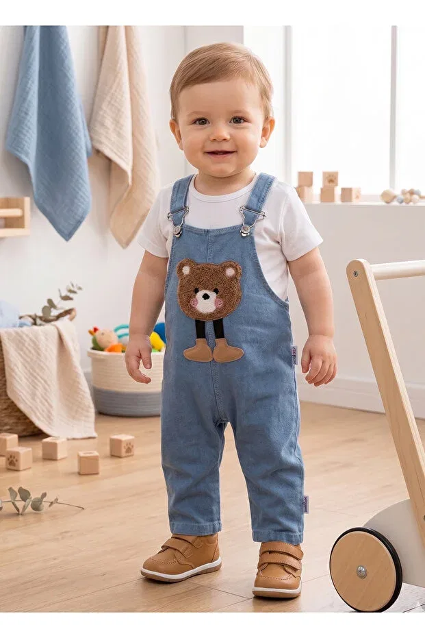 Детский комбинезон-салопет хлопковый Teddy Bear Salopet Eymirgiyim, White Coffee