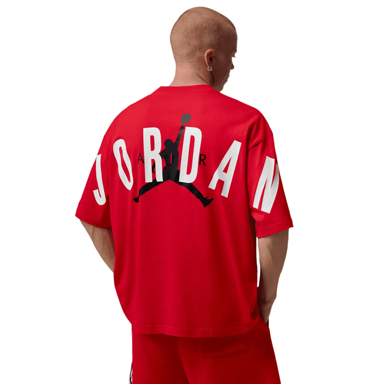 Мужская футболка оверсайз Back Stretch Jordan, цвет Fire Red/White — фото 2