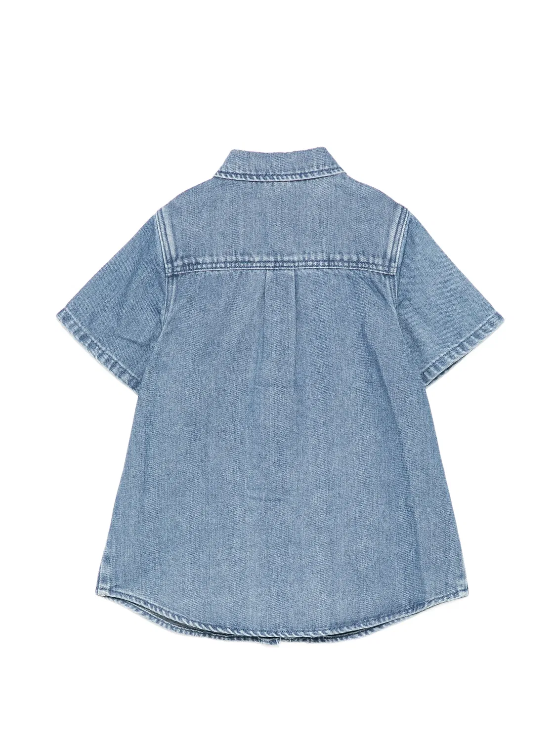 Джинсовое платье-рубашка с аппликацией Stella Mccartney Kids, синий — фото 2