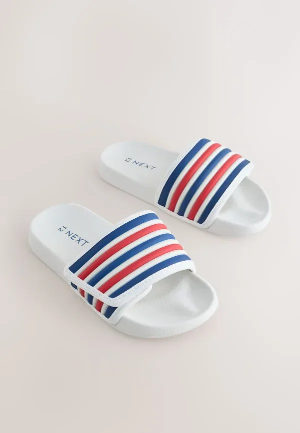 Босоножки с открытым носом Striped Next, white, red, белый/красный/синий — фото 3