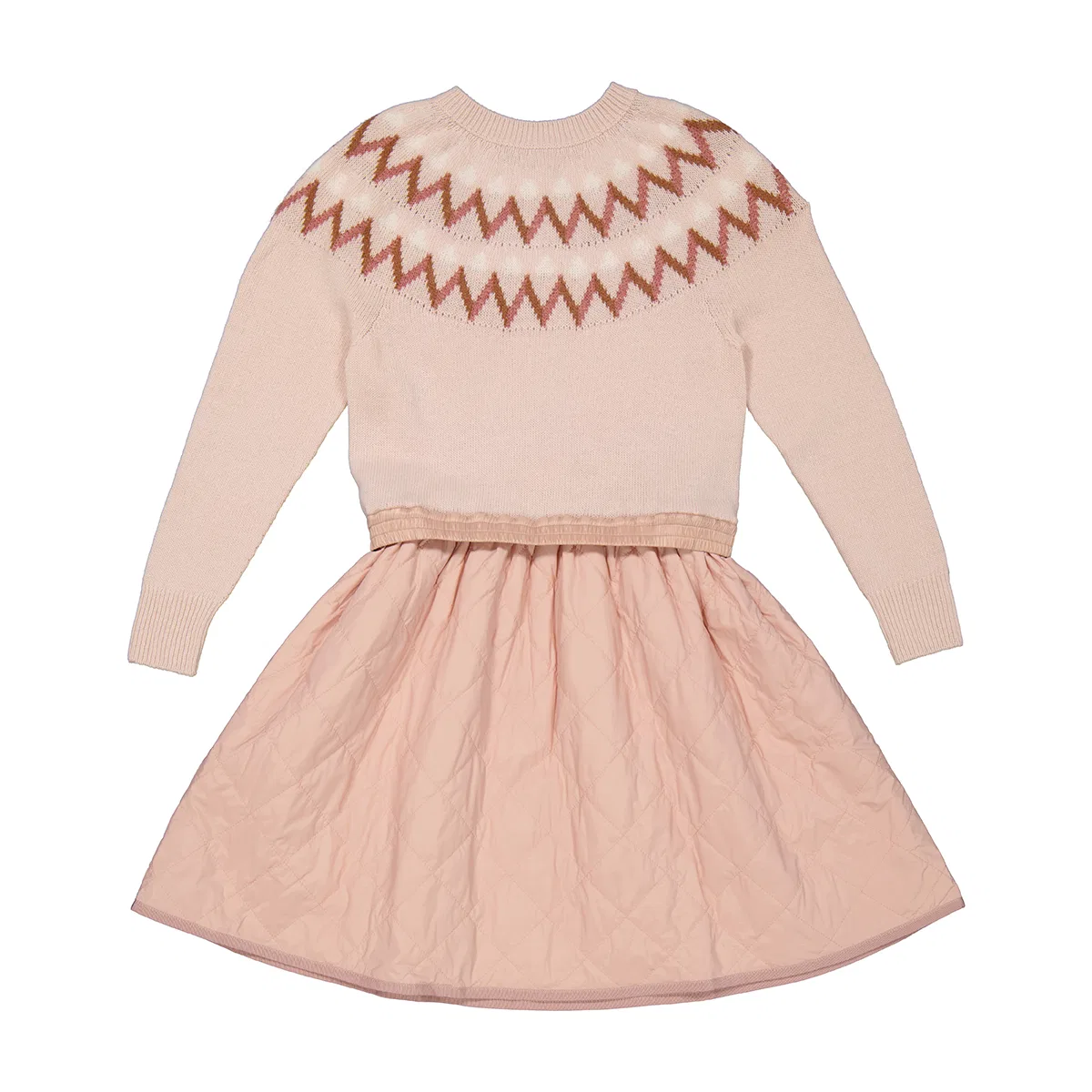 Платье мини с норвежским узором Moncler, Light Pink