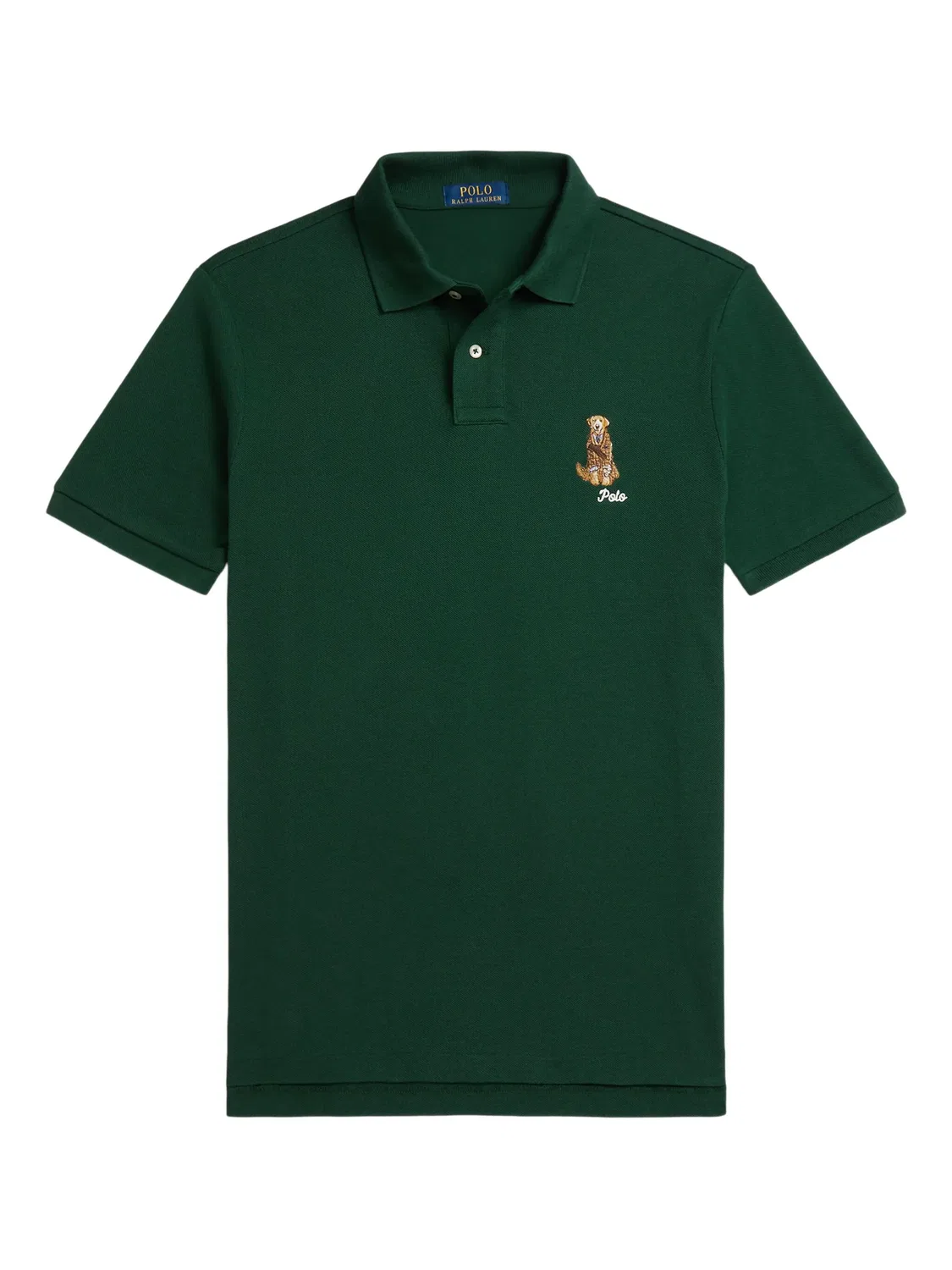 Поло с вышитой собакой Polo Ralph Lauren, темно-зеленый