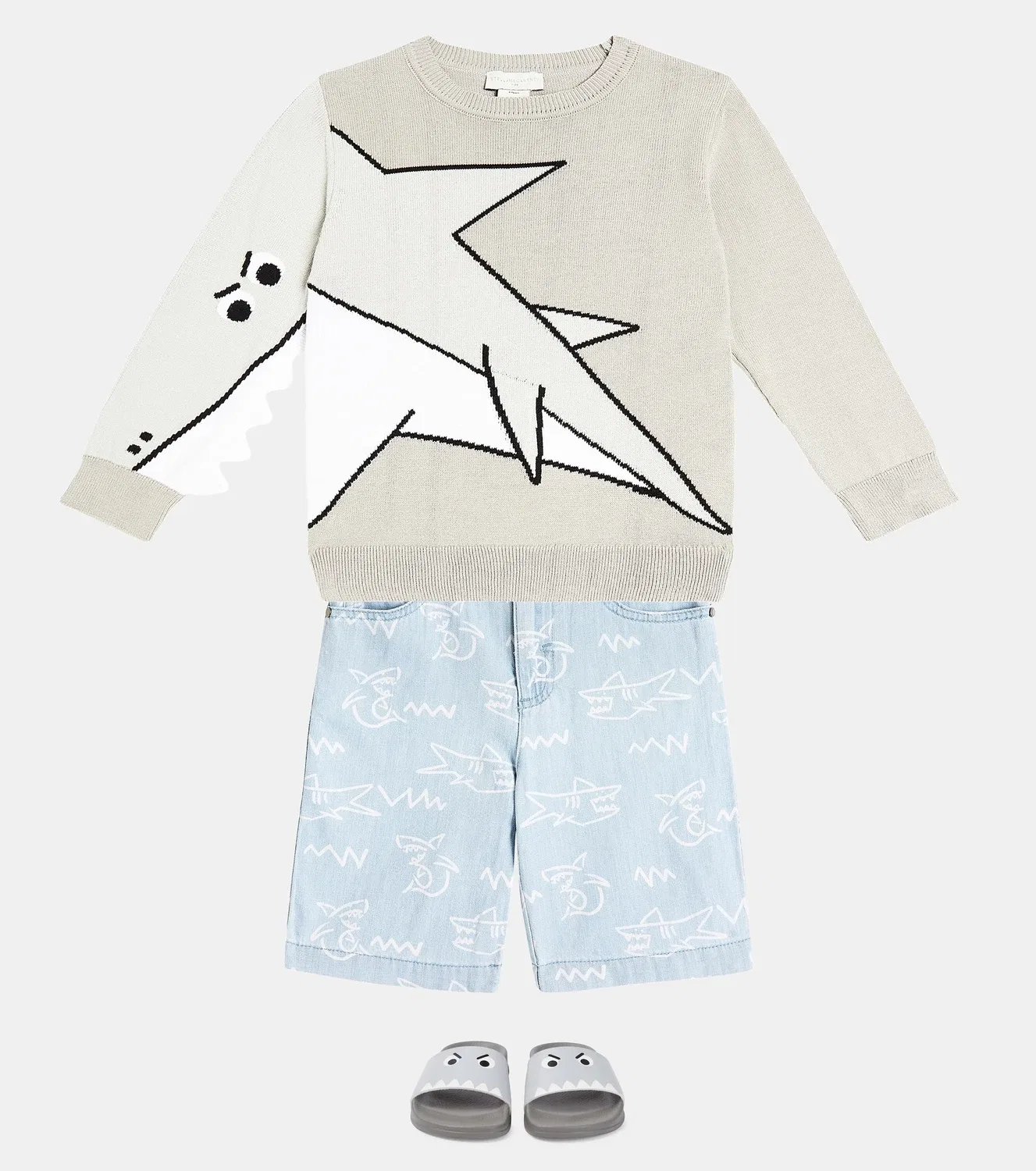 Толстовка хлопковая с принтом Stella Mccartney Kids, серый — фото 2