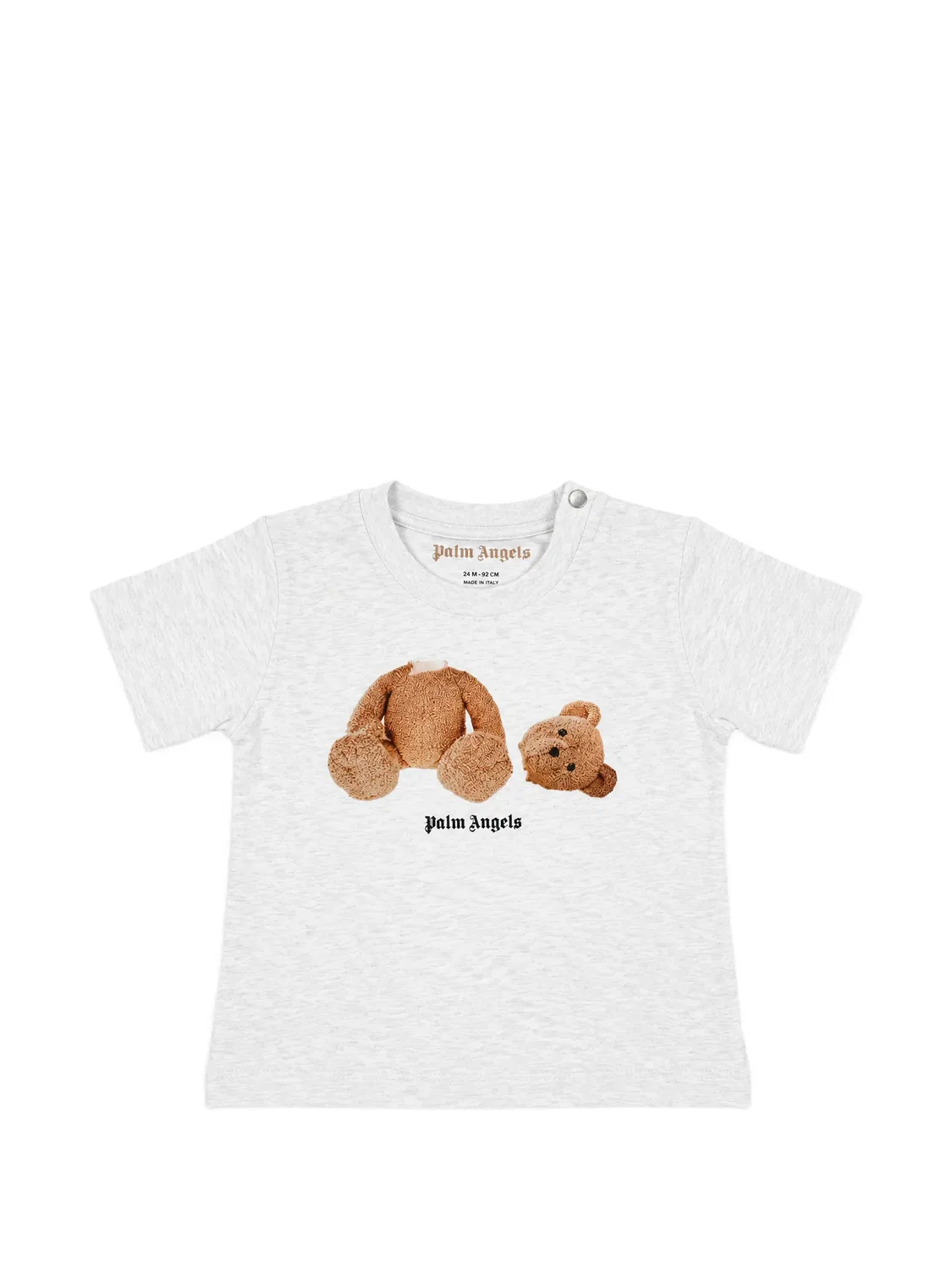 Футболка с медвежьим принтом Palm Angels Kids, серый