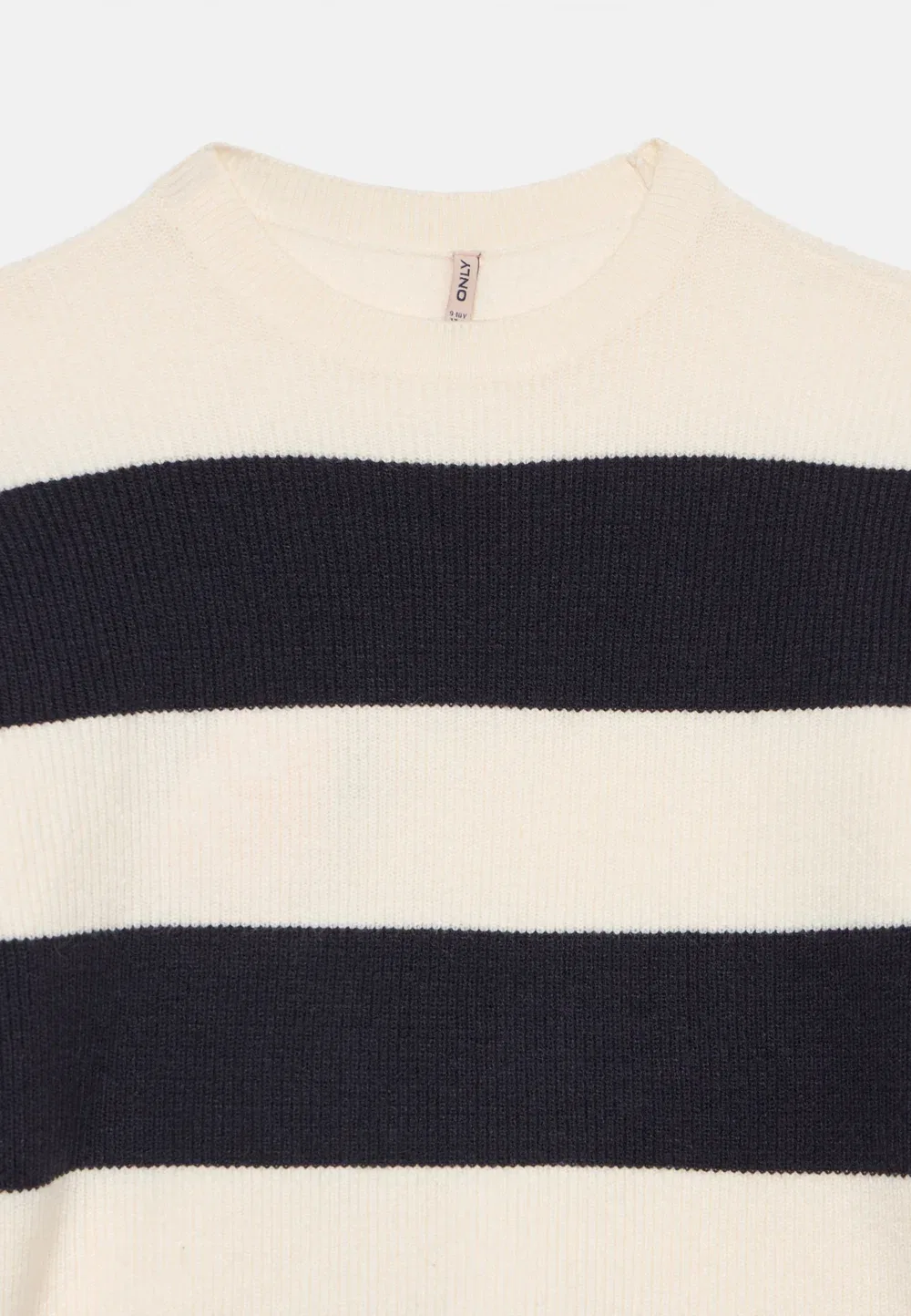 Свитер Kogfranca life short stripe Only Girls, Cloud Dancer/Night Sky — фото 4
