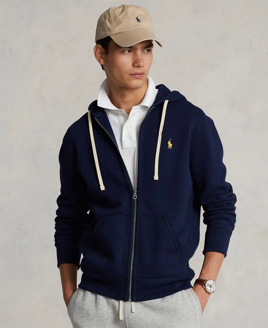 Худи из хлопкового флиса Polo Ralph Lauren, Cruise Navy