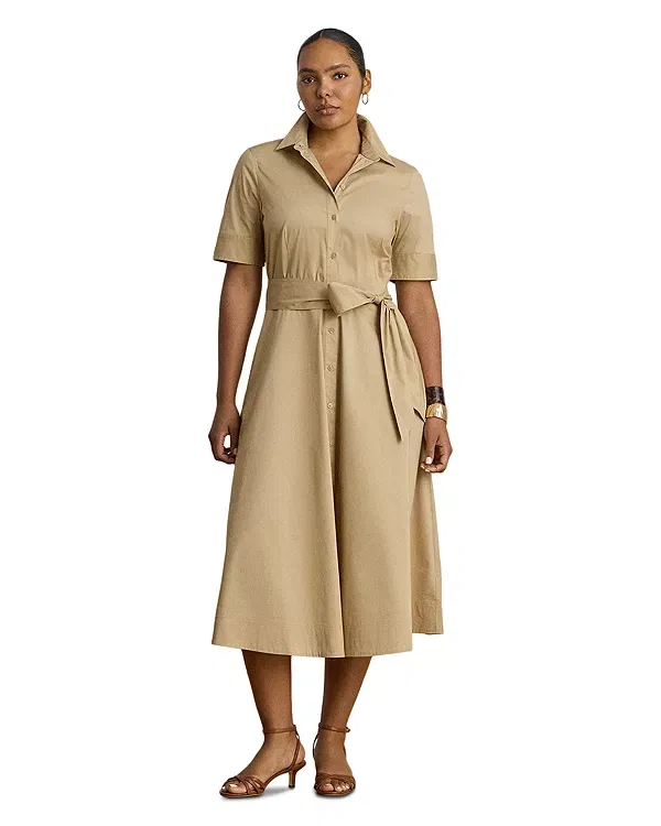 Женское платье-рубашка с поясом Ralph Lauren, Tan