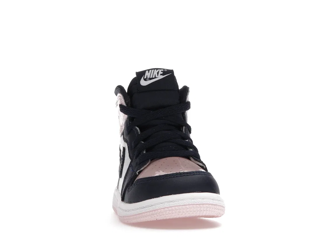 Детские кроссовки с высоким берцем Jordan 1 Retro High OG Atmosphere Jordan, Atmosphere/Obsidian-Laser Pink-White — фото 2