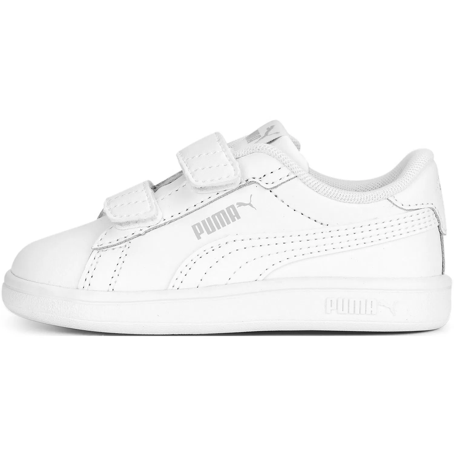 Детские кроссовки с липучками PUMA Smash 3.0 L V INF, White/Cool Light Gray — фото 2