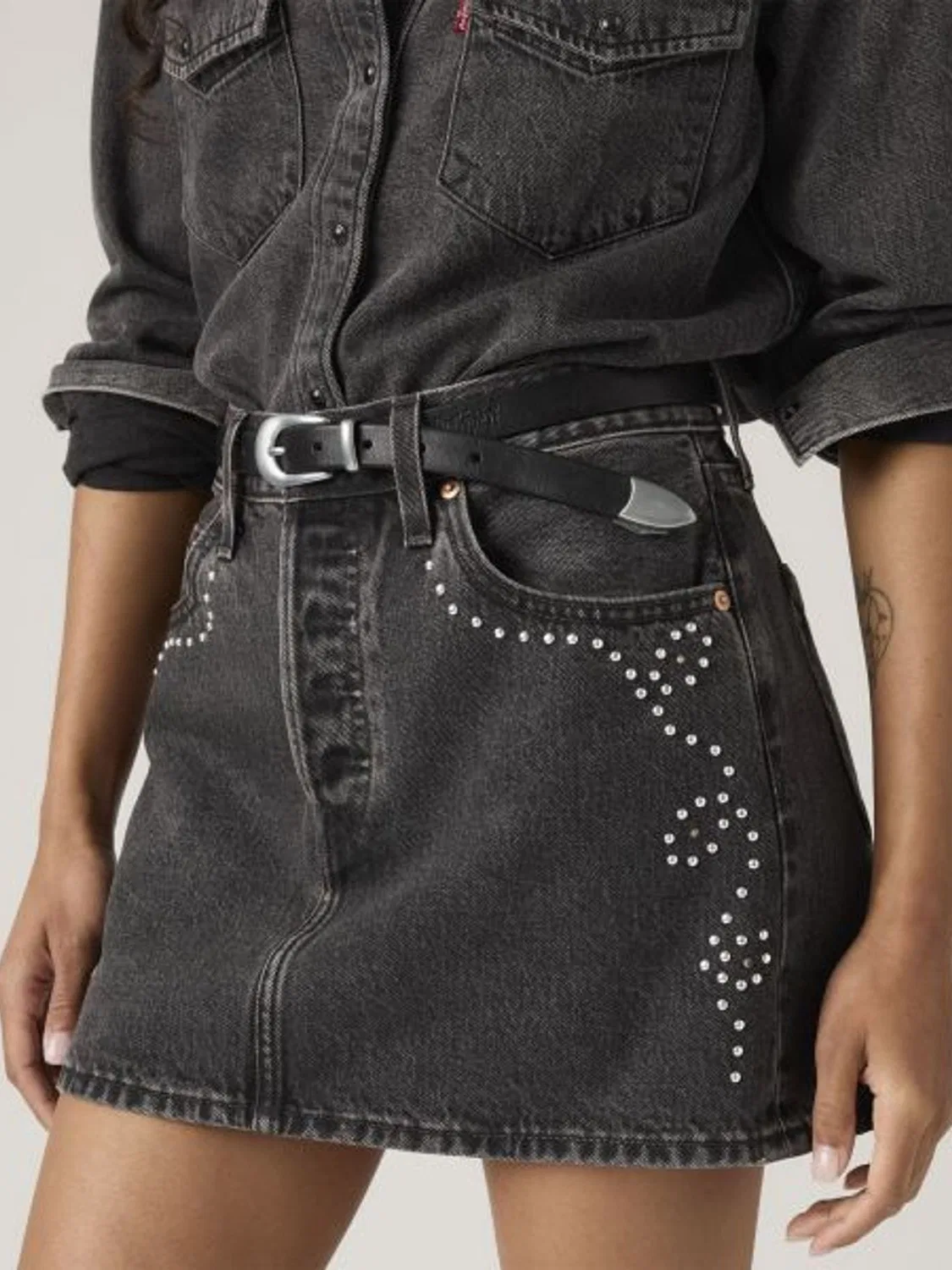 Джинсовая рубашка Western Levi's, Bejewled Washed Black