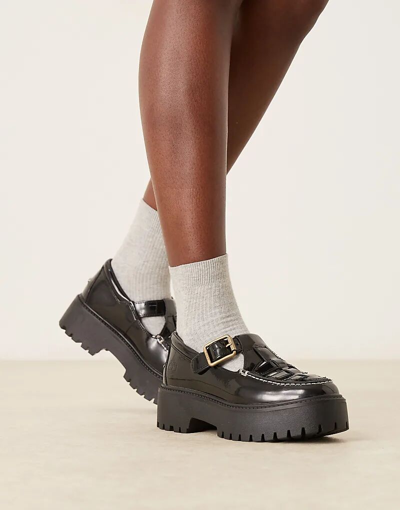 Туфли Timberland Stone Street Mary Jane на платформе из черной лакированной кожи — фото 4